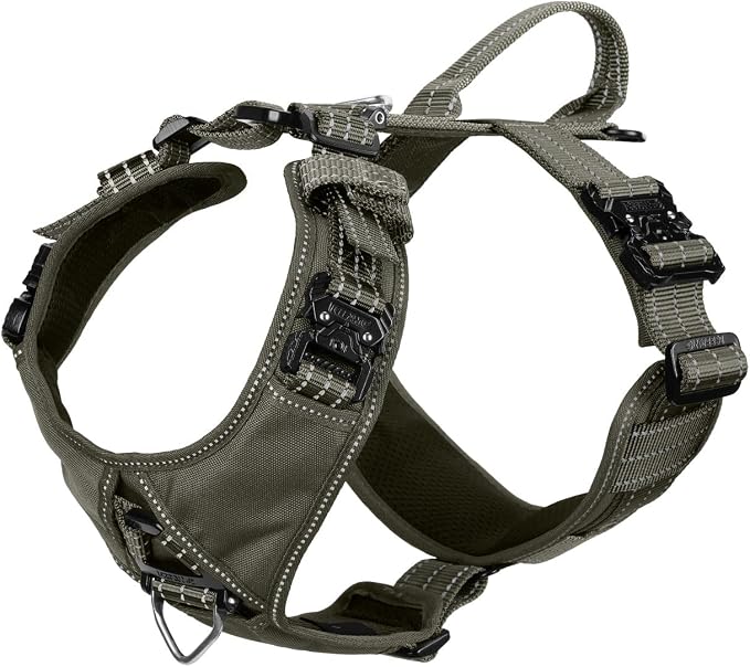 ICEFANG Dog Halter Harness with Metal Buckles,Dog Strap Vest for Medium Dogs
