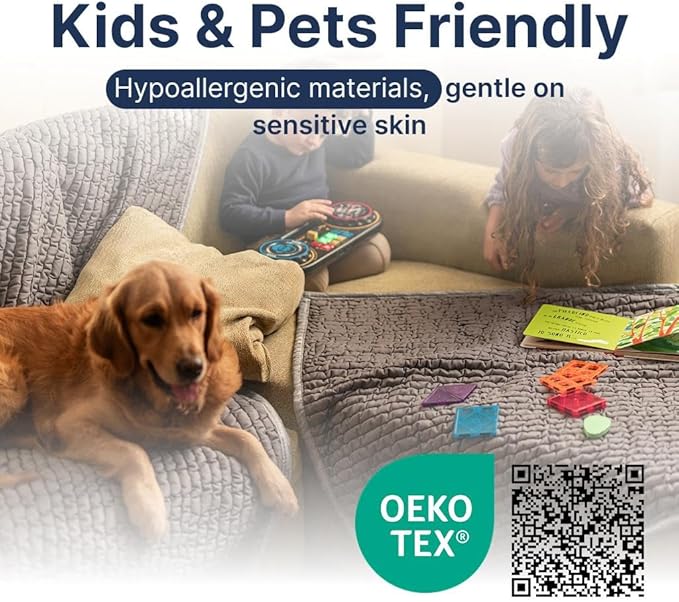 PAULATO BY GA.I.CO. Waterproof Blanket for Bed – Queen Absorbent Couch Cover – Machine Washable Stain-Proof Pad for Large Sofa – Pets Dogs & Cats Friendly Protector - Marsala