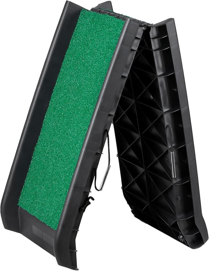 ZENY Dog Ramp for Car, 62inch Long Portable Dog Ramps for Large Dogs | with Non-Slip Poly Grass Surface Dog Car Ramp for SUV Car & Truck, Foldable Dog Ramp