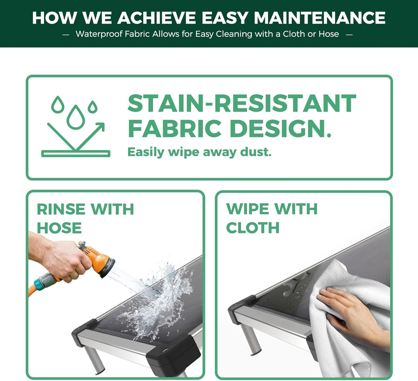 FXW TitanNest Chew-Proof Elevated Dog Bed, Raised Cot for Indoor/Outdoor/Camping Use, Durable & Washable Padded Pet Bed for Extra-Small Dogs, 30.0" L x 22.0" W x 4.5" H, Gray