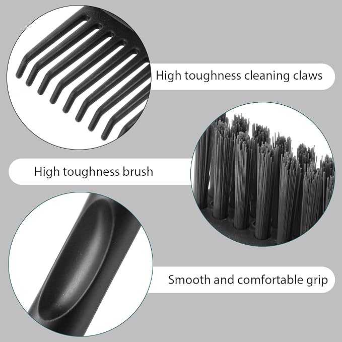 2Pcs 2-in-1 Hair Brush Cleaner & Remover Tool Brush Cleaning Tool Comb Cleaner Effective Hairbrush Cleaner Hair Brush Remover Rake for Man Woman Home Travel Salon Removing Hair Dust