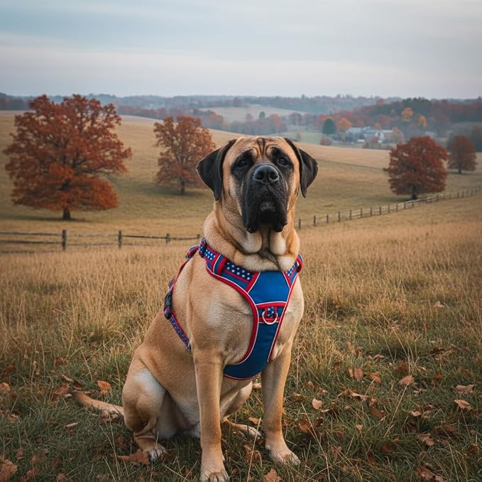 XXL Giant Dog Harness, Maximum Control Heavy Duty Training Gear, No Pull Big Doggy Vest with Neck Buckle, Breathable Padded Straps & Strong Handle for Puppy Rottweiler, Great Dane (XX-Large)