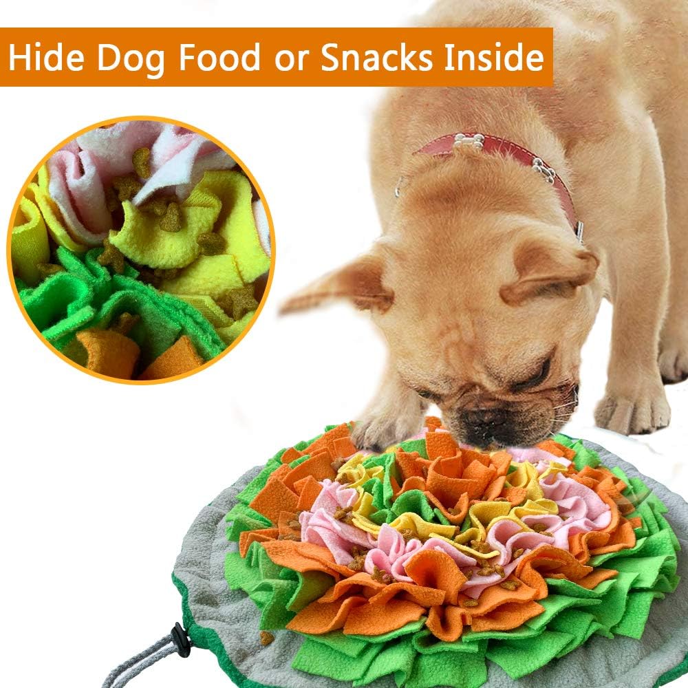 Snuffle Mat for Dogs, Interactive Foraging Puzzle Blanket, Nosework Feeding Bowl Sniffing Pad for Cats Puppies Small Medium Pets
