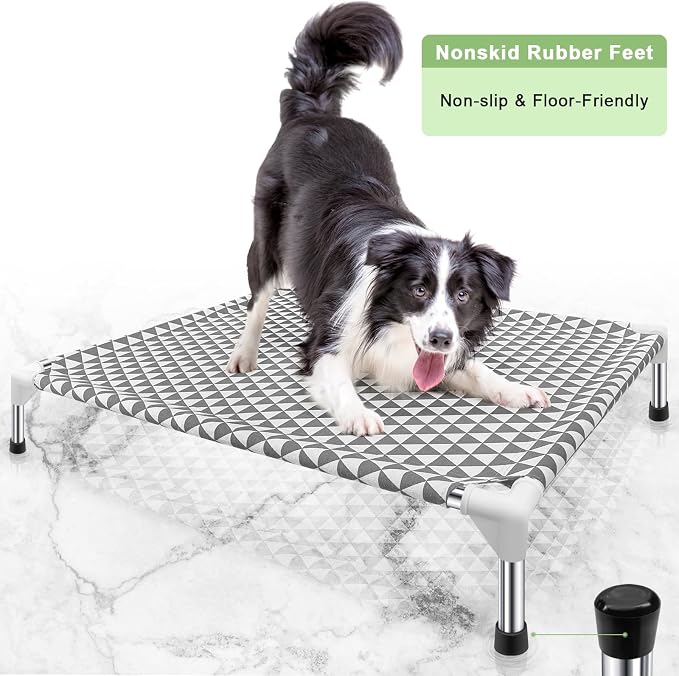 Kuntrust Elevated Outdoor Dog Bed, Medium Size, Cotton Material, Non-Slip Feet, Fits up to 70lbs (Pack of 2)