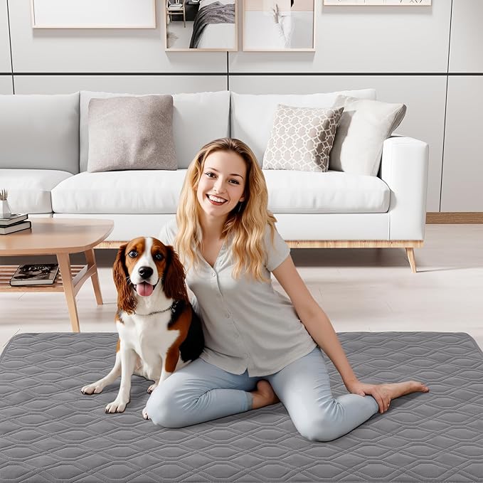 Smiry Reversible Waterproof Couch Covers for Sofa, Washable Dogs Pet Couch Covers for 3 Cushion Sofa Pet Friendly, Water Resistant Furniture Protector Slipcover, Geometric (82"x102", Grey/Dark Grey)