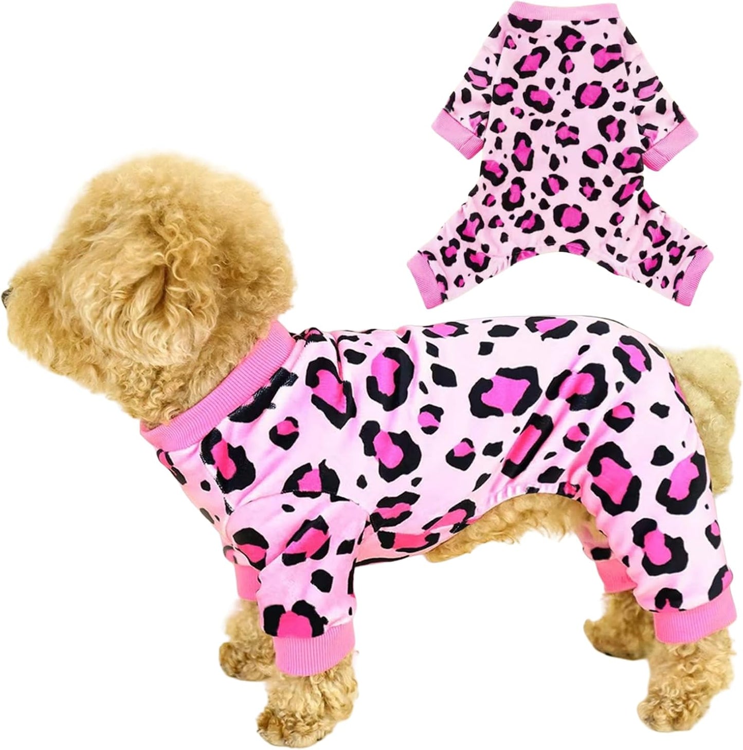 Vet-Approved Dog Onesie Pajamas for Medium Dog Clothes - Lightweight Soft Stretchy Puppy Costume - Certified Hypoallergenic Comfort Anxiety-Reducing (Pink, Large)