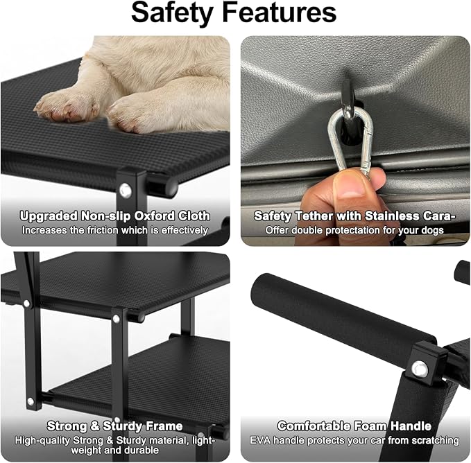 Extra Wide 20" Dog Stairs for Large Dogs, Dog Steps for Car 5 Steps | Foldable Dog Ramp for Car with Non-Slip Surface, Dog Stairs for Cars SUV High Beds Trucks, Portable Pet Stairs up to 250 lbs
