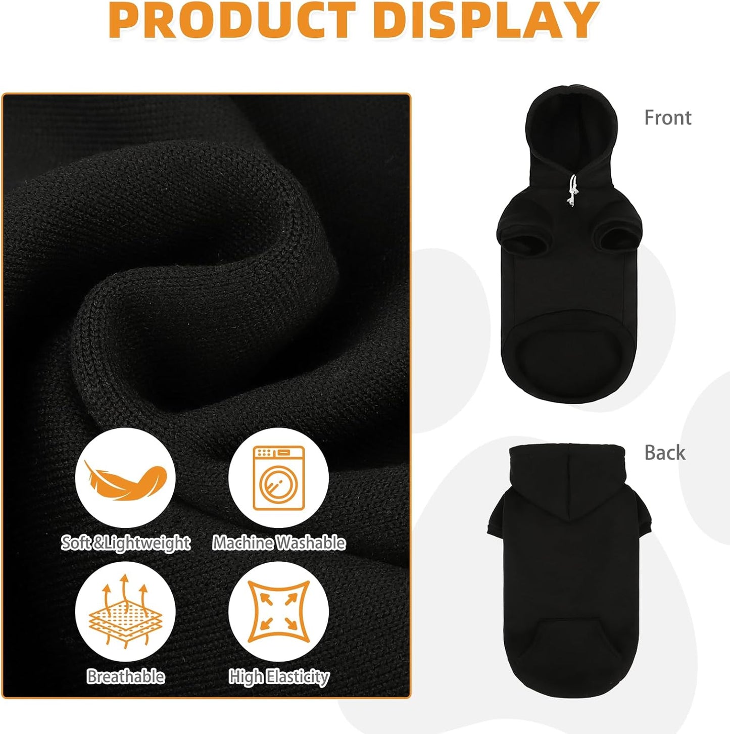 KOOLTAIL Dachshund Dog Hoodie - Soft and Warm Dogs Hoodie Sweater with Leash Hole and Pocket, Pet Winter Coat, Cold Weather Clothes Sweatshirt for Small Medium Large Dogs Puppy Cat Boys Girls L