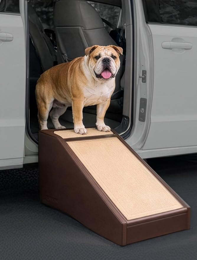 Pet Gear Stramp Stair and Ramp Combination for Dogs/Cats, Coffee Bean | Easy Step, Lightweight/Portable, Sturdy, Easy Assembly (No Tools Required)