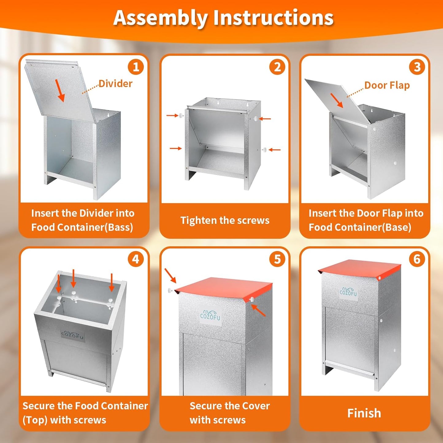 Dog Feeder - Galvanized Metal Pet Food Station for Indoor & Outdoor Use - Automatic Gravity-Fed Dispenser Suitable for Small, Medium, and Large Dog Breeds - Capacity: 25 Pounds of Dry Kibble