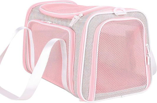 Soft Cute Travel Pet Carrier Bag for Medium Cats, Kitty and Puppy, Fantasy Pink, M
