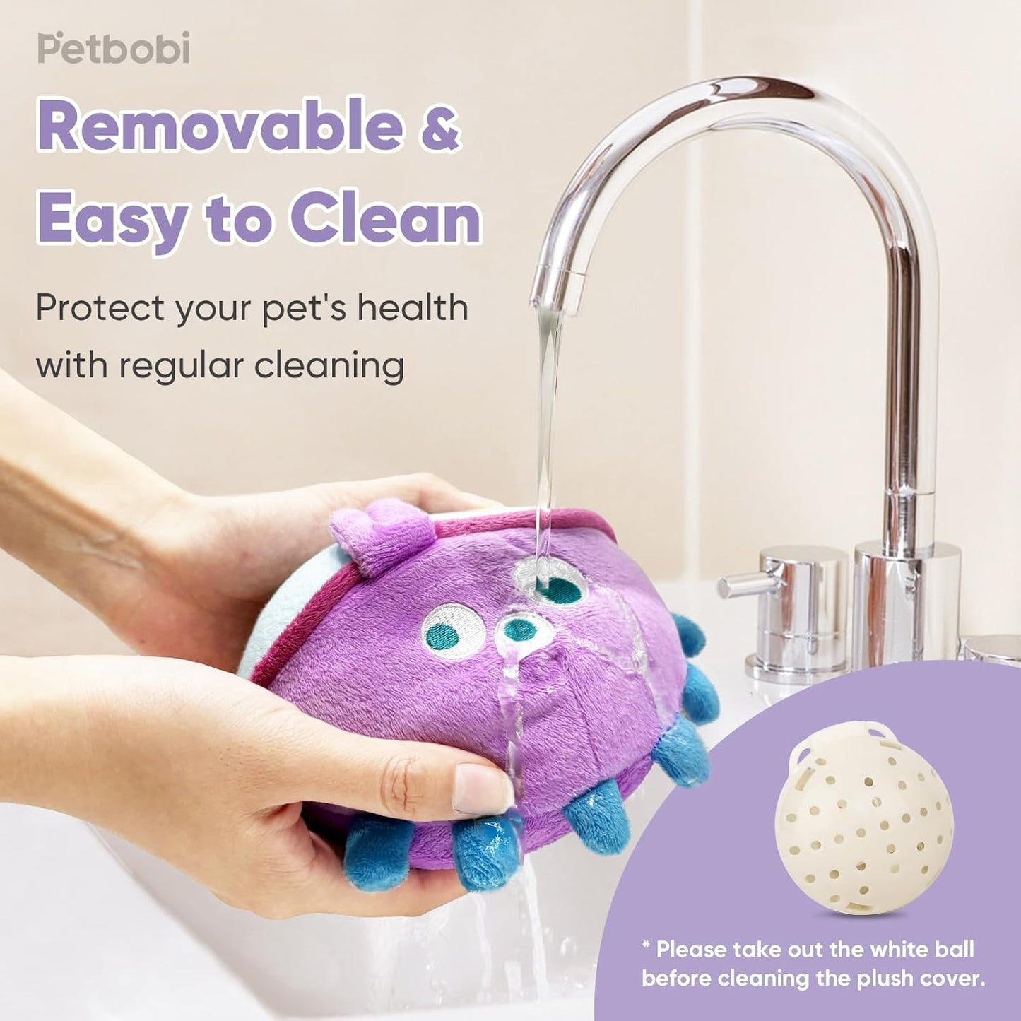 Petbobi Interactive Dog Toys for Boredom - Moving Dog Toy for Stimulating Play, Pet Plush Squeaky Ball for Small Medium Breeds with 4 Batteries, Jolly Jelly Bobby