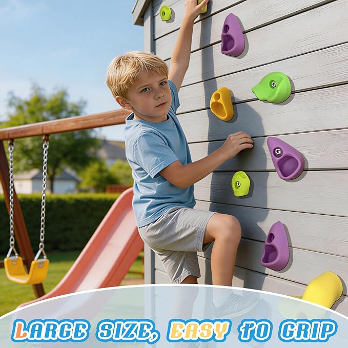 20 PCS Rock Climbing Wall for Kids,Rock Wall Climbing Holds,Adults Climbing Wall Grip Kits Holds Up to 230 lbs for Outdoor Indoor Home Playground Climbing Wall Holds（Pastel Color）