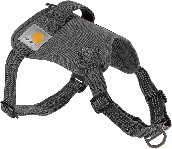 Carhartt Nylon Duck No Pull Dog Harness Gravel M | Fully Adjustable Dog Harness with Quick Control Handle and Reflective Accents
