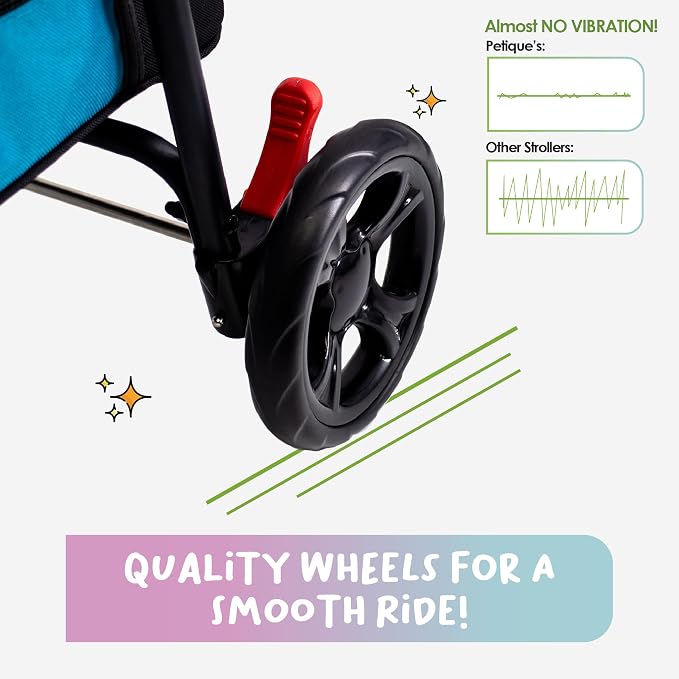 Double Decker Pet Stroller - Black: Dual Bassinets for Multiple Pets, Removable Pee Pads, Adjustable Leashes, Mesh Windows, Swivel Wheel, One-Hand Fold, Lightweight, for Small/Medium Dogs/Cats/Pets