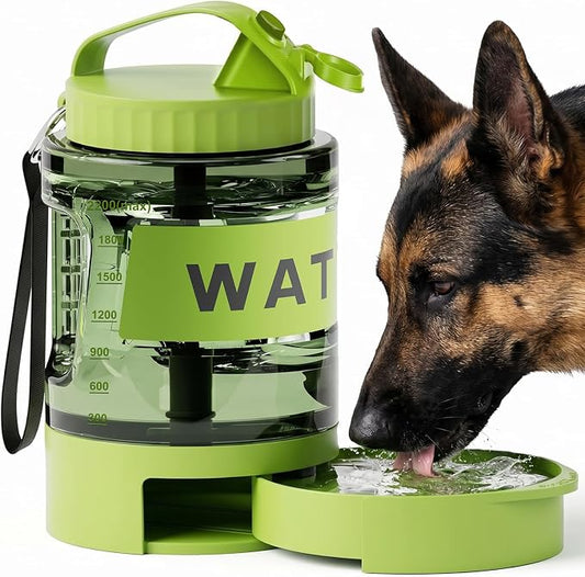 77oz Dog Water Dispenser, 2.2L Large Portable Dog Water Bottle with Pull-Out Drinking Bowl, BPA Free Leak-Proof Pet Travel Water Container for Camping, Hiking, Beach, Car Travel Essentials