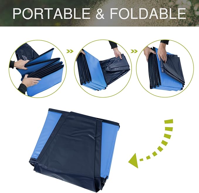 Niubya Foldable Dog Pool, Collapsible Hard Plastic Dog Swimming Pool, Portable Bath Tub for Pets Dogs and Cats, Pet Wading Pool for Indoor and Outdoor, 80 x 12 Inches