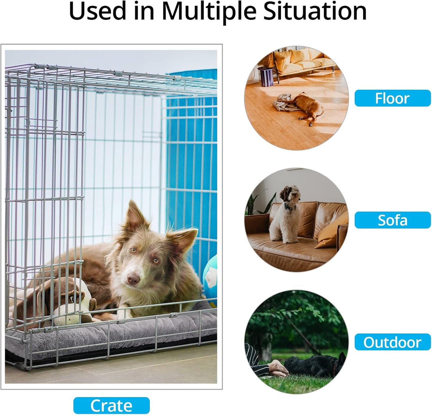 Dog Beds Crate pad for Extral Small Fit Metal, Utral Soft,Washable&Antislip Kennel Pad for Dogs Cozy Sleeping Mat,Gray 22inch