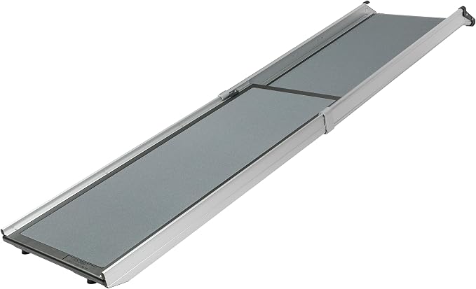 PetSafe Happy Ride Extra Long Telescoping Dog Ramp, Portable Pet Ramp for Cars, Trucks & SUVs with Adjustable Sizing | Extends 47-87 in to Reach Tall Trucks & SUVs, Rubber Feet, Side Rails, Safety Latch for Storage, Supports Dogs up to 300 Lb