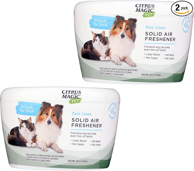 Citrus Magic Pet Odor Absorbing Solid Air Freshener, Pure Linen, 20-Ounce, Pack of 2