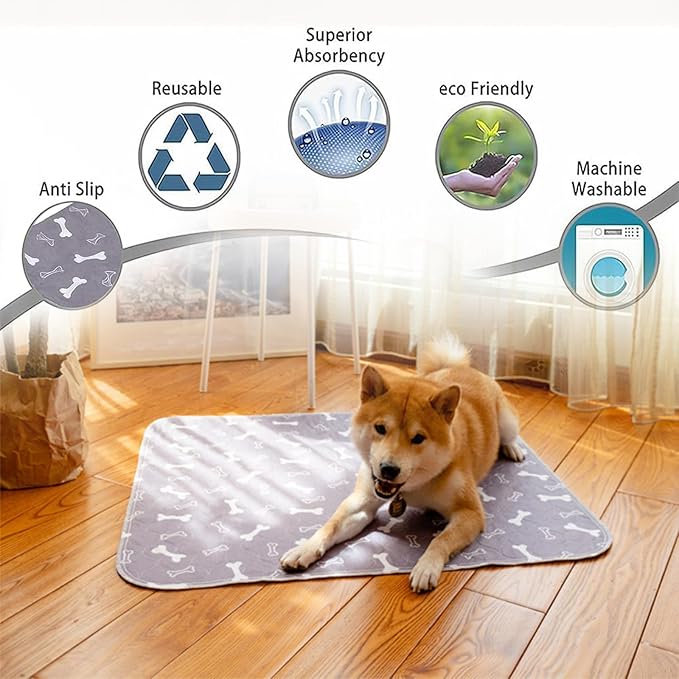 Washable Puppy Pee Pads for Dogs,Puppy Pads with Pheromones, Reusable Puppy Pads for Dogs and Cats - Leak & Odor Proof, Non-Slip Base Training Pads for Home & Travel(with Pet Hair Removal Gloves)