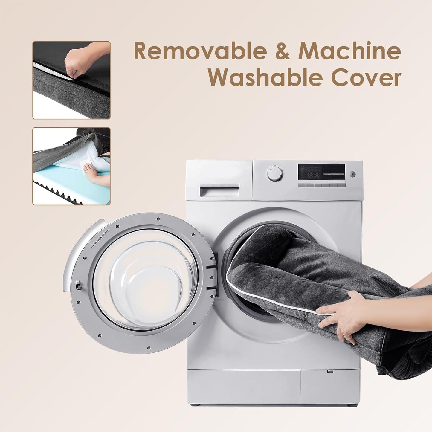 EHEYCIGA Orthopedic Dog Beds for Extra Large Dogs, Waterproof Memory Foam XL Pet Bed with Sides, Non-Slip Bottom and Egg-Crate Foam Big Dog Couch Bed with Washable Removable Cover, Dark Grey