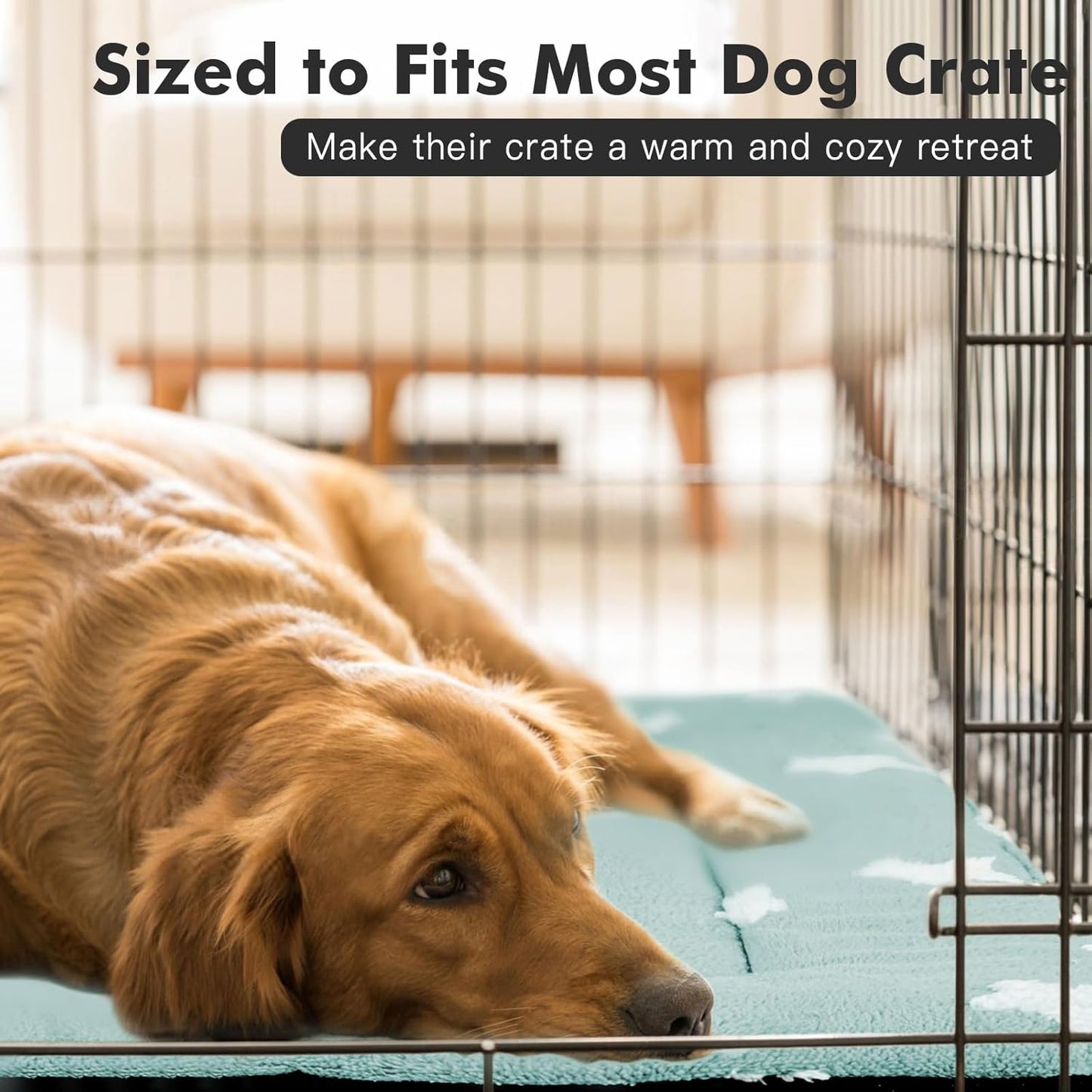 Mora Pets Dog Crate Pad Dog Kennel Bed Mat for Large Dogs Washable Cute Star Pet Bed for 36 inch Cage Ultra Soft Flat Puppy Cat Cushion for Cozy Sleeping Anti-Slip Blue 36 x 23