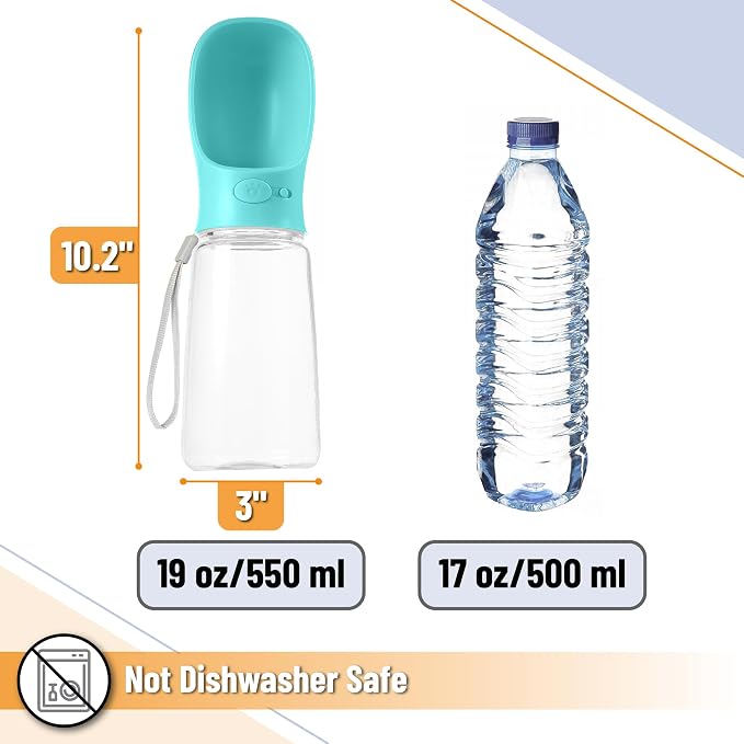 Mr. Pen- Portable Dog Water Bottle, 19 oz, Large | Leak Proof Puppy Water Dispenser with Drinking Feeder for Pets, Outdoor Walking, Hiking, Travel, Not Dishwasher Safe
