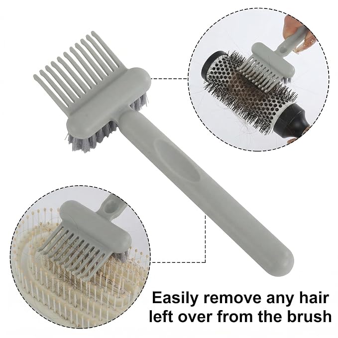 2-in-1 Hair Brush Cleaner and Remover Tool Comb Brush Cleaning Tool Comb | Portable Hairbrush Cleaning Tools Brush, for Removing Hair Dust Rak, For Women Home Travel Salon Use