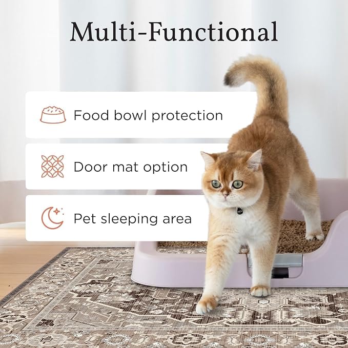 Lovewag Cat Litter Mat, Litter Box Mat, Marmalade Sunshine, 28x41, 2 Pack | Washable litter mat cover, kitty litter mat & cat mat for litter box, litter trapping mat, prevents tracking, multi-cat
