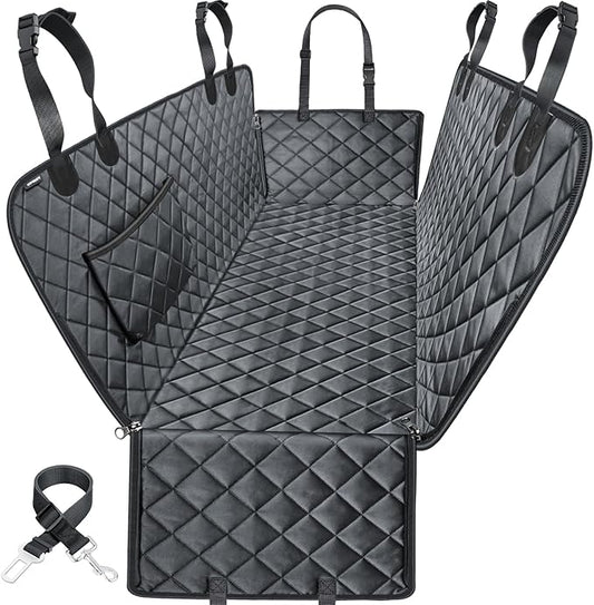 URPOWER Dog Car Seat Cover for Pets 100% Waterproof Seat Cover Hammock 600D Heavy Duty Scratch Proof Nonslip Durable Soft Back Seat Covers for Cars Trucks and SUVs