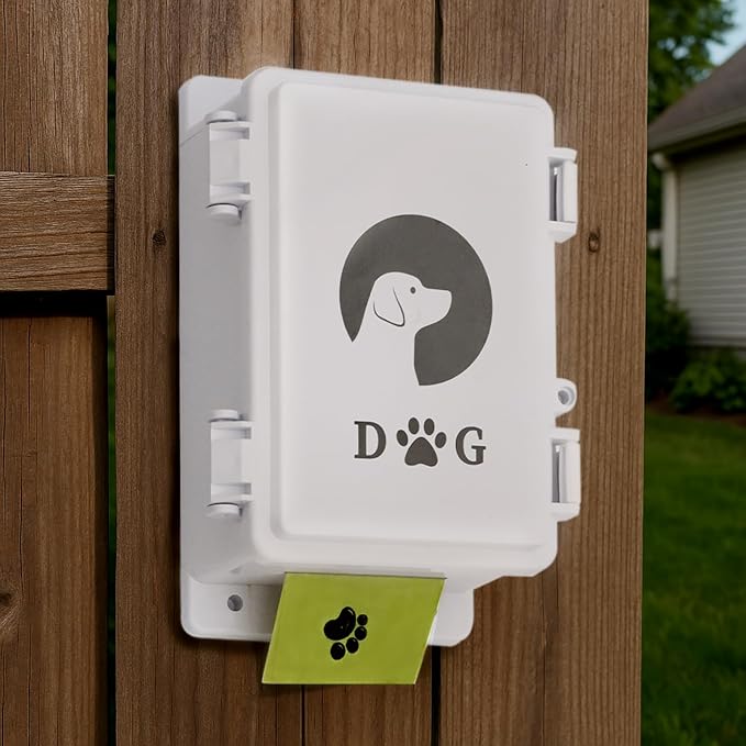 Wall Mounted Dog Poop Bag Dispenser - Heavy Duty Waterproof ABS Plastic Pet Waste Station, Indoor/Outdoor Holder for Yard, Patio, Garage & Lawn | Easy Access Design