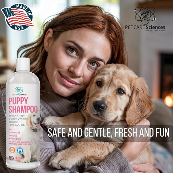 PET CARE Sciences 1 Gallon Tearless Puppy Shampoo and Conditioner - Groomers Choice - Made in The USA