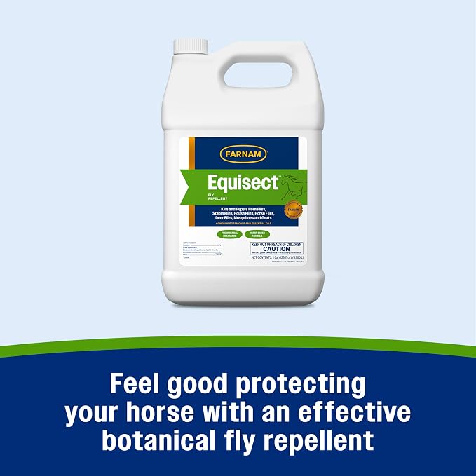 Farnam Equisect Natural Fly Spray for Horses, Dogs and Cats, Fly Repellent,128 Oz Refill
