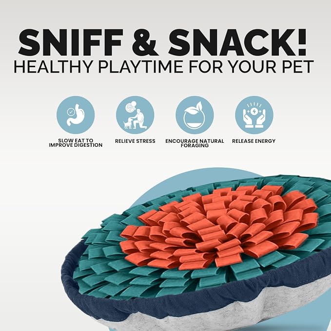 PET ARENA Snuffle Mat Dog Puzzle Toy Slow Feeder for Training & Enrichment | Promotes healthy habits with nose work activities reducing boredom while supporting focus engagement daily exercise routines