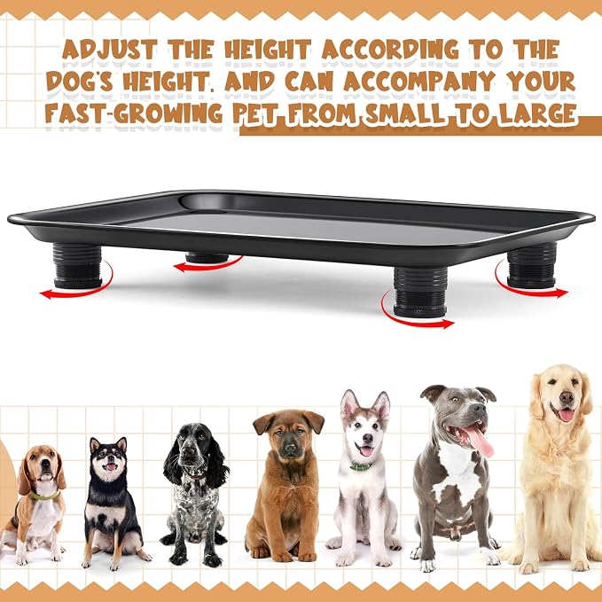 Marsui 17 in Anti-ant Cat and Dog Food Tray Set Include 1 Ant-Proof Tray and 4 Adjustable Height Stand 4 Water Cup for Crawling Pest Free Pet Outdoor Food Feeding Station Kitchen Sweets Anti-ant