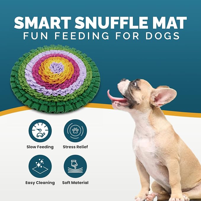 PET ARENA Snuffle Mat Dog Puzzle Toy Adjustable Interactive Feeder | Promotes healthy habits sensory activities, reduces boredom, supports focus, provides engaging playtime indoors or outdoors.