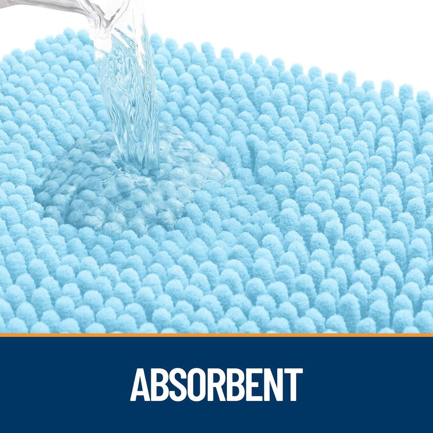 OLANLY Dog Door Mat for Muddy Paws 59x20, Absorbs Moisture and Dirt, Absorbent Non-Slip Washable Doormat, Quick Dry Chenille Mud Mat for Dogs, Entry Indoor Entryway Carpet for Inside Floor, Blue