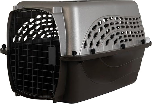 Petmate Dog Crates for Small Dogs & Cat Carriers, Two-Door Plastic Pet Kennel, Top & Front Loading, Made in USA, 24" For Pets Up To 15 lb, Pearl Tan | Plastic pet kennel made in USA, for small pups and kittens, dual entry design, great for travel and v...