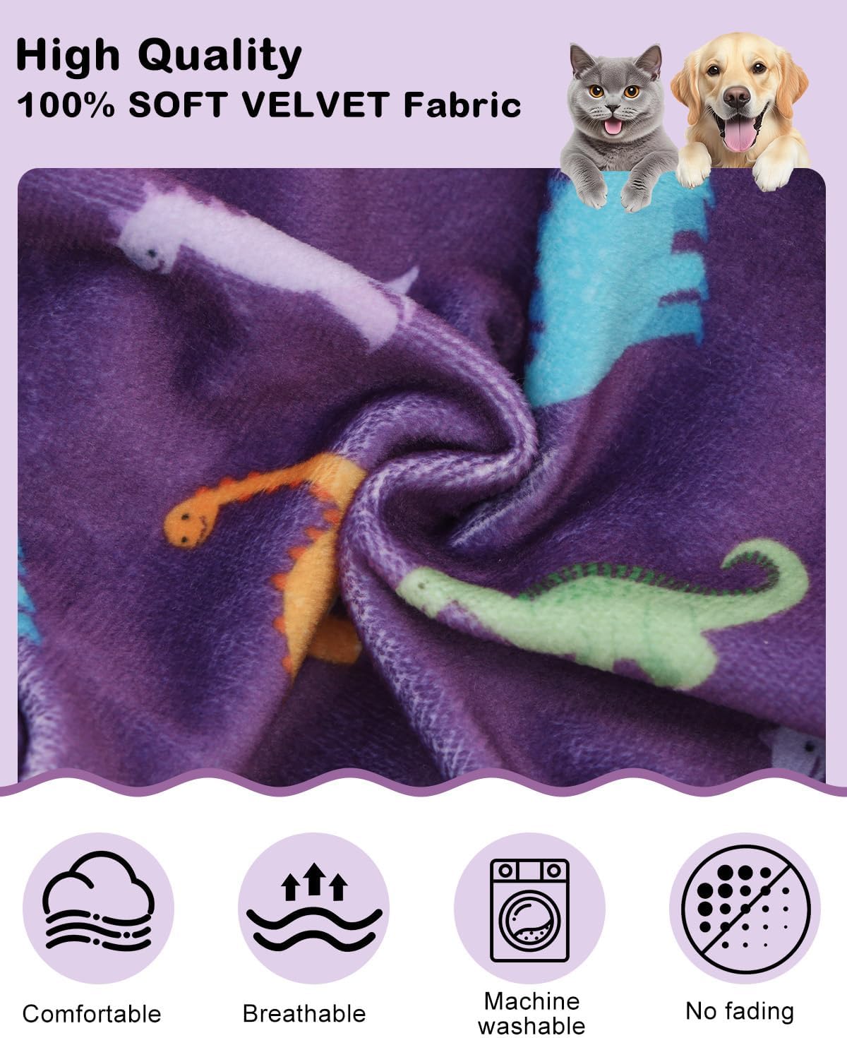 CuteBone Dinosaur Costume Dog Pajamas, Stretchy Spandex Crystal Velvet Sleepwear Coat for Small Dogs, Soft & Warm Pet Outfit Clothes for Cold Weather, Cozy Pullover Design COSP04L