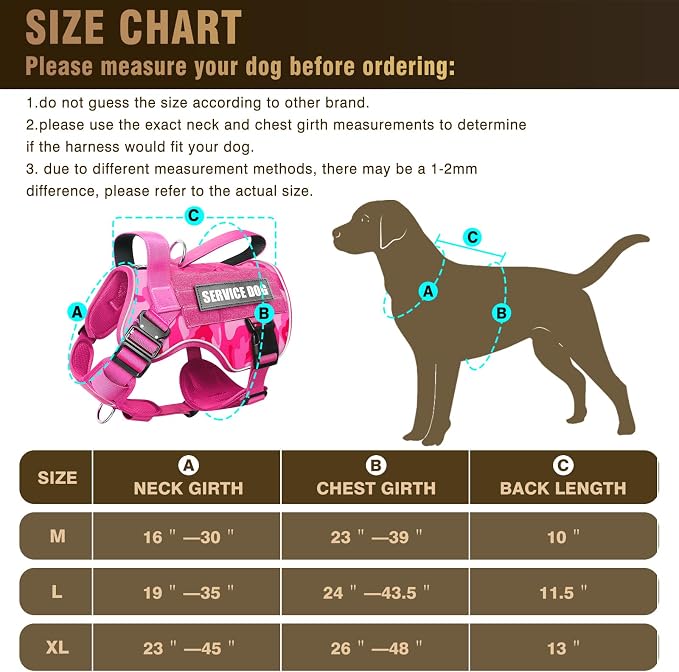 2X Metal Buckle Service Working MOLLE Dog Vest with 10 Pet Patches | Tactical Dog Harness for Medium Dog, No-pull Military Working Vest for Training Hunting Walking，2x D Rings for Leash Clip