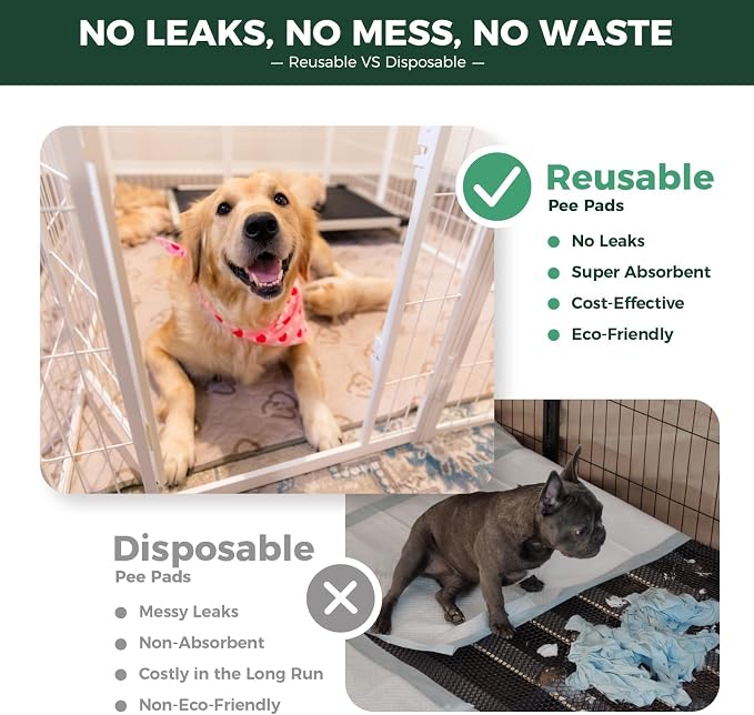 FXW Homeplus Indoor Dog Playpen with Washable Pee Pad, 24" H, 8 Panels | Calm Indoor Play Area, Super Absorbent Pad for Easy Cleanup, for Puppies & Small Dogs, Patented