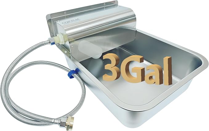 Stainless Steel Automatic Dog Water Dispenser,Adjustable Float Valve | 3 Gallons Indoor&Outdoor Dog Water Bowl Self-Filling Water Auto Fill for Dogs Livestock Chicken,Anti Tip, Wide Drinking Area