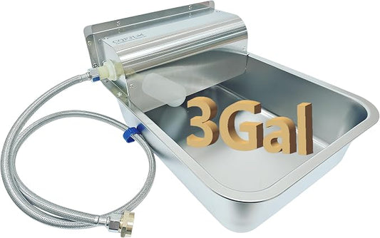 Stainless Steel Automatic Dog Water Dispenser,Adjustable Float Valve | 3 Gallons Indoor&Outdoor Dog Water Bowl Self-Filling Water Auto Fill for Dogs Livestock Chicken,Anti Tip, Wide Drinking Area