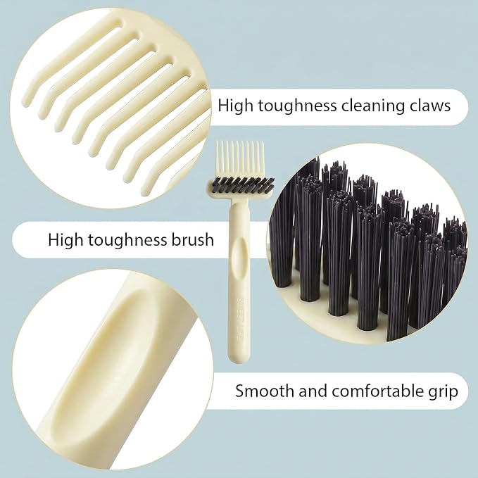 2-in-1 Hair Brush Cleaner & Remover Tool Brush Cleaning Tool Comb Cleaner Effective Hairbrush Cleaners Small and Portable for Travel Man Woman Home Salon Removing Hair Dust