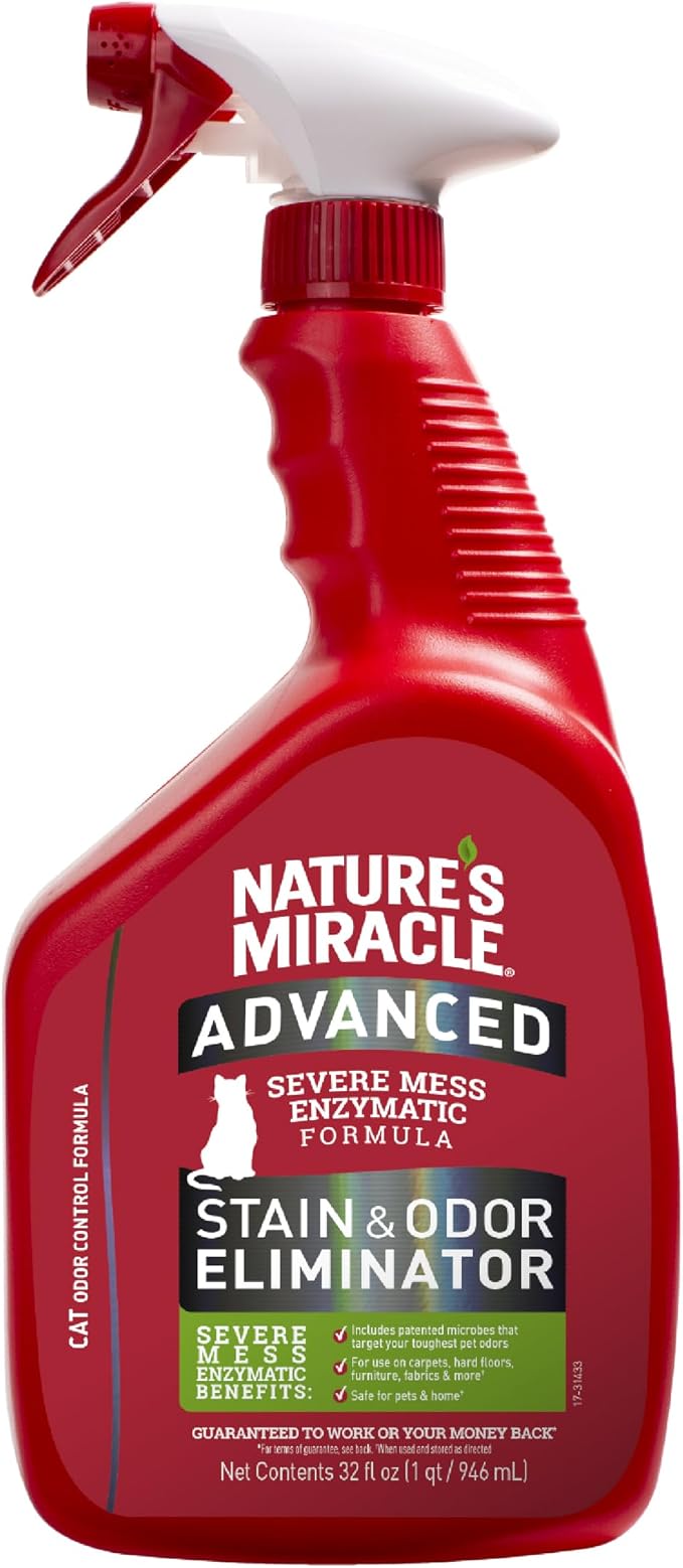 Nature's Miracle Cat Urine Destroyer Plus 1 gal and Advanced Cat Stain Eliminator Spray 32 fl oz