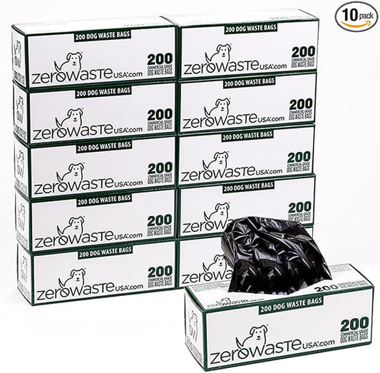Zero Waste USA - 2,000 Premium Dog Waste Station Refill Bags, 10 Rolls | Premium commercial refill rolls, stronger dog waste station bags, fits most dispensers, heavy-duty design for parks & HOAs