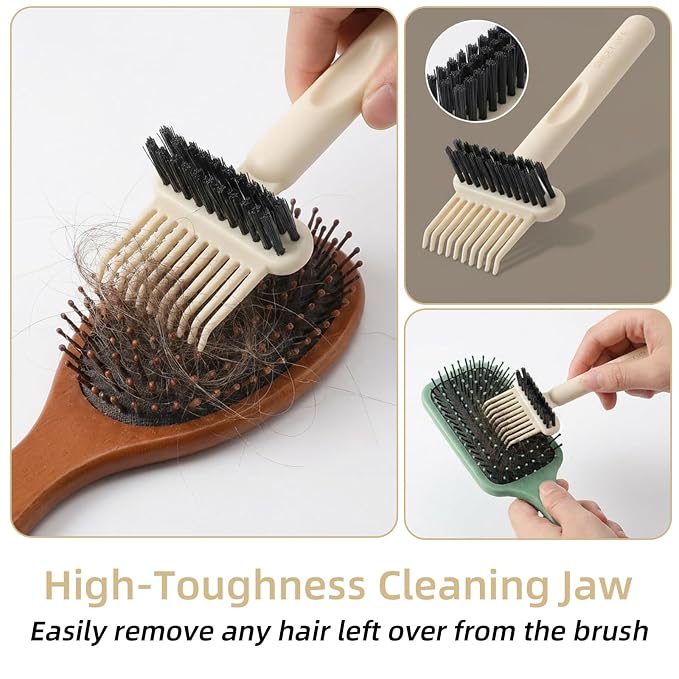 2pcs Hairbrush Cleaner Tool 2-In-1 Hair Brush Cleaner Tools Effective Brush Cleaning Tool Nylon Comb Cleaners & Remover Tools For Women Travel Home Salon Removal Hair