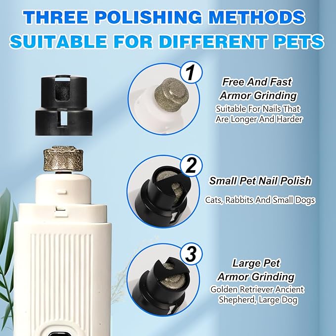 2026 New Cat Nail Trimmer - 2 Adjustable Speeds, 360° Grinding, Ultra Quiet Under 40dB, Safe Powerful Pet Nail Grooming Tool for All Cats & Dogs (White)