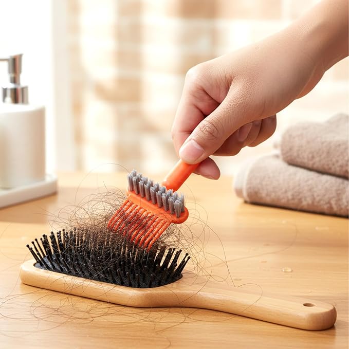 2 Pcs Brush Cleaning Tool 2-in-1 Hair Brush Cleaner Tool, Effective Hairbrush Cleaner Hair Brush, Portable Comb for Removing Hair and Dust for Home Travel Salon Use
